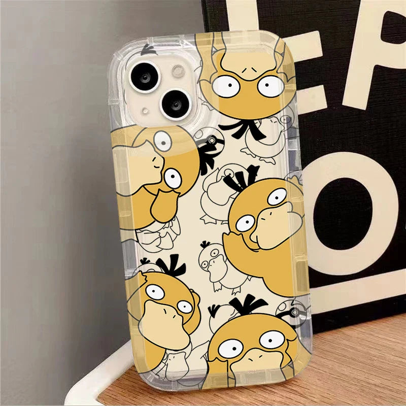 Cartoon Lovely Psyducks Clear Silicone Protective Phone Case