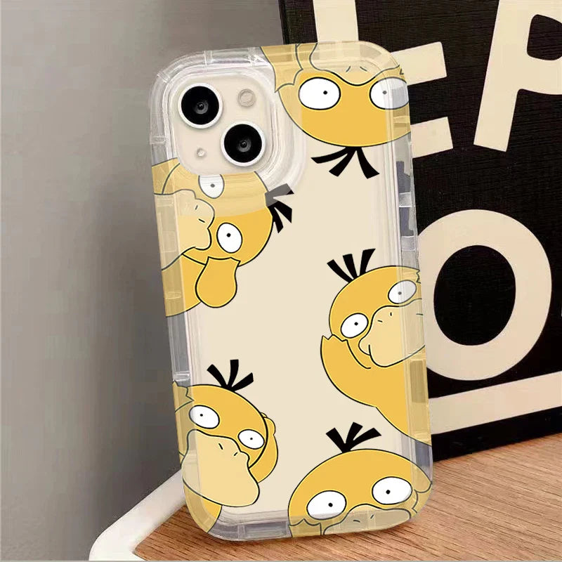 Cartoon Lovely Psyducks Clear Silicone Protective Phone Case