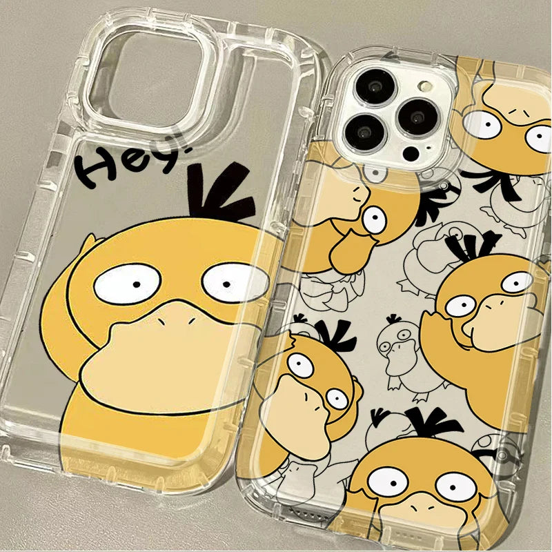 Cartoon Lovely Psyducks Clear Silicone Protective Phone Case